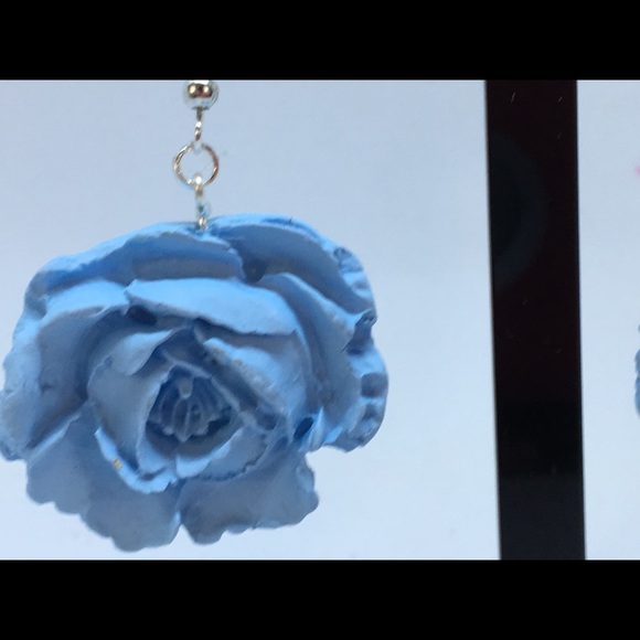 Handmade Polymer Clay Earrings, Handmade Clay Rose Earrings, Clay earrings - Picture 4 of 8